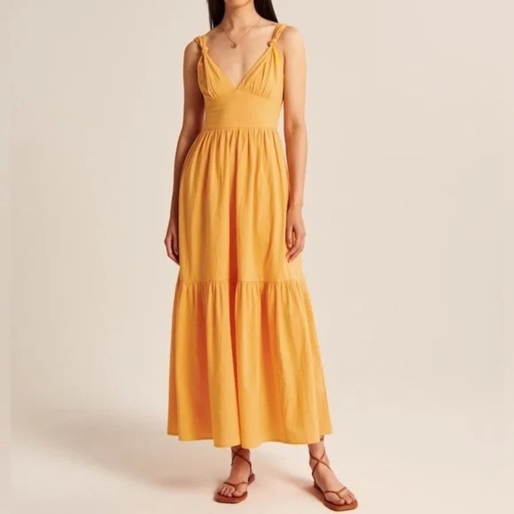 NWT Abercrombie Knotted Strap Maxi Dress in Yellow - Small